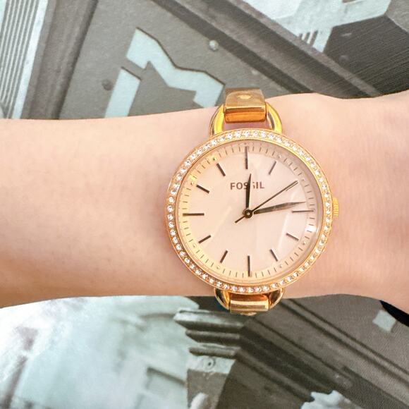 Fossil BQ3163 Classic Minute Three-Hand Rose Gold Tone Stainless Steel Watch